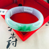 Zheru Jewelry Natural Jadeite Bracelet 54-62mm Two-tone Female Jade Gift