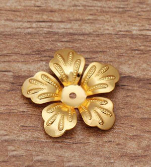20pcs 7 Colors 21mm Copper Flower Bead Caps Filigree End Caps DIY Jewelry Making