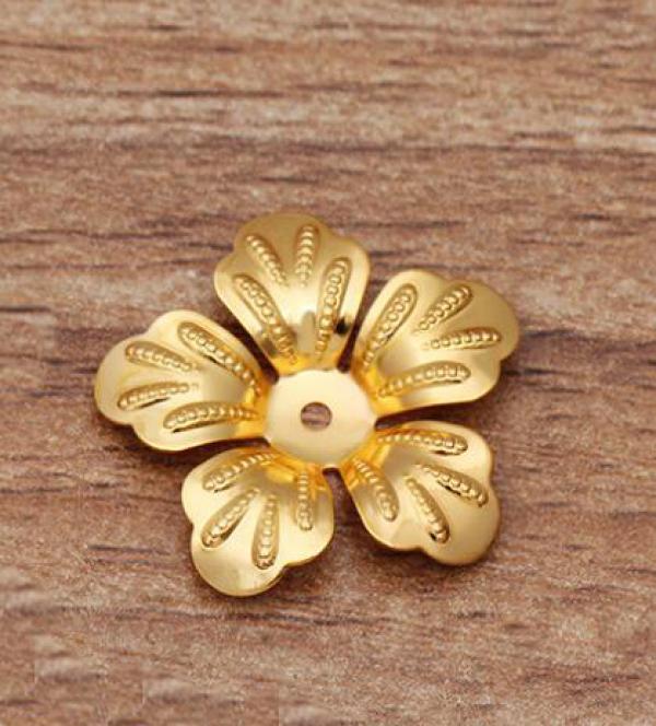 20pcs 7 Colors 21mm Copper Flower Bead Caps Filigree End Caps DIY Jewelry Making