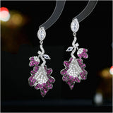 S925 Silver Needle Zircon Leaf Earrings