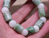 Natural Green A Jade Emerald Bead Bracelet Bangle