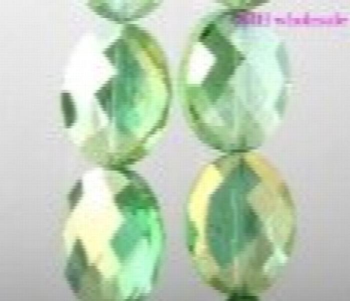 OMH 20pcs 20mm Oval Glass Crystal Spacer Beads Sj155