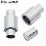 10pcs 316L Stainless Steel Magnetic Clasps Hooks Round Leather Cord Bracelet End