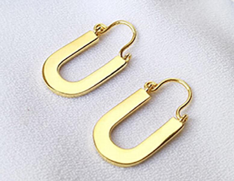 925 Silver U Shape Stud Earrings for Women