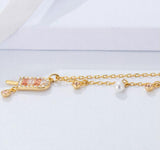 Girls Popsicle Ladies Necklace Food Pendant Pearl Crystal Clavicle Chain Gift
