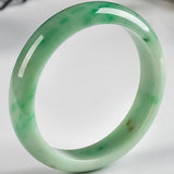 Zheru Jewelry Natural Green Burmese Jadeite 54-64mm Bracelet for Her