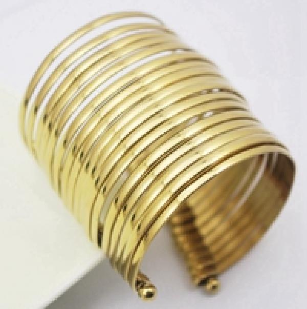 Silver Stainless Steel Multilayer Wristband Bracelet