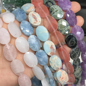 13X18mm Faceted Oval Aquamarines Amethys Labradorite Spacer Beads