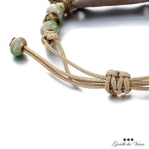 Adjustable Knot Bracelet Leaf Flower Ethnic 99 S0530