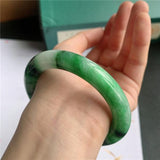 Zheru Jewelry Natural Burmese Jadeite Light Two-Color 54-64mm Bracelet