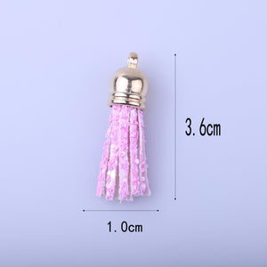 Multi-coloured Tassel Pendant Acrylic Key Chain Set