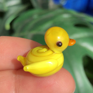 19x16mm Lampwork Duck Shape Glass Animals Pendant Beads