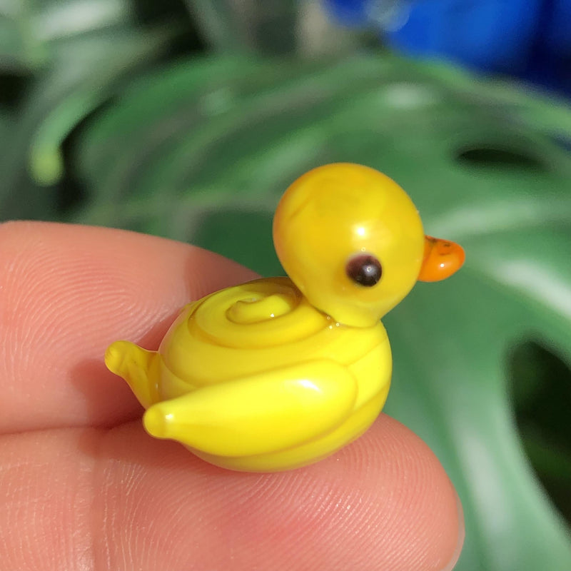 19x16mm Lampwork Duck Shape Glass Animals Pendant Beads