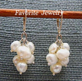 Baroque Freshwater Pearl Dangle Earrings Silver Set