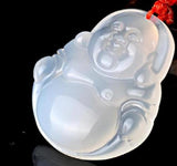 Koraba Chalcedony Agate Jade Icy Pendant Maitreya Buddha