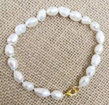 Arriver Baroque Pearl Bracelet 9x10mm Natural Freshwater Pearl Clasp