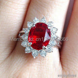 Red Cubic Zirconia Crystal Ring Size 6.7.8.9