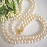 7-8mm Natural Akoya Pearl Necklace 17-18 Inch 14k Gold