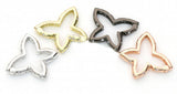 3pcs CZ Micro Pave Butterfly Hook Clasp