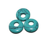 5pcs 18mm Natural Stone Donut Charm Pendant Beads for Jewelry Making