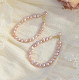 Real Freshwater Pearl Pink Purple Silver Bangle Style