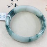 Zheru Jadeite Bracelet Natural Dark Green Bicolor 54-62mm Female Jade Bracelet
