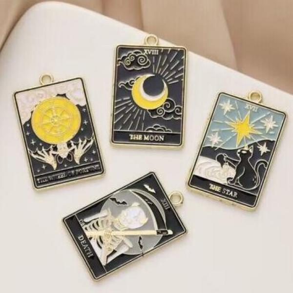 20pcs Cartoon Earrings DIY Key Chain Metal Charms Pendants