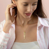 Personalized Birth Flower Name Necklace with Birthstone
