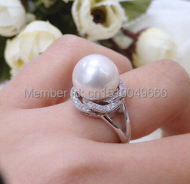 AAAA AAAA Shell Pearl Ring Jewelry 11-12mm Size 11-12