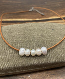 Fresh Water Pearl Leather Necklace Wedding Jewelry