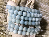 Natural Stone Aquamarine Bracelet Round Beads 8mm 10mm12mm