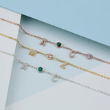 Personalized Initial Bracelet with Birthstone