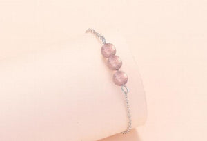Strawberry Crystal Bracelet 925 Silver Plated Natural Crystal Beads
