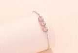 Strawberry Crystal Bracelet 925 Silver Plated Natural Crystal Beads