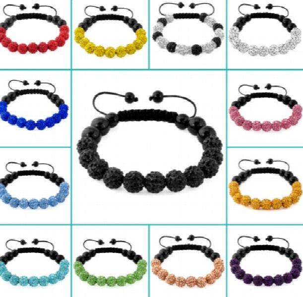 Colorful Micro Pave Disco Bead Bracelet for Women Men