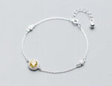 925 Silver Amethyst/Citric/Clear CZ Chain Bracelet C-S2272
