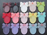 30pcs Resin Bowknot Frame Charm Finding, 18x25mm Setting Tray