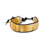Boho Bracelet Natural Stone Jaspers Vintage Leather Wrap Bracelet