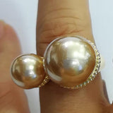 Pearl Statement Ring Cubic Zircon Charm Bohemian Beach Jewelry
