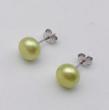 Gray Purple Pearl Stud Earrings S925 Sterling Silver Jewelry