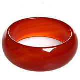 Zheru Natural Agate Chalcedony Red Bangle 54-64mm Princess Jewelry