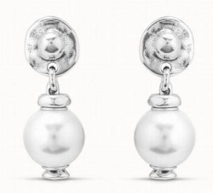 Spain Electroplating 925 Silver Pearl Earrings