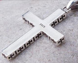 Men's Silver Cross Pendant Necklace Choker 925 Jewelry Accessory