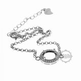 925 Sterling Silver Oval Prong Bezel Settings CZ Stone DIY Charm Bracelet