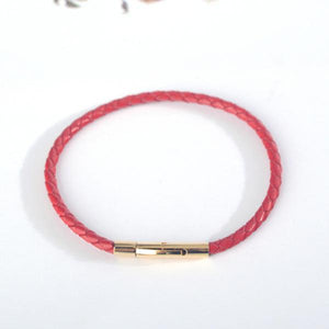 Oar Leather Rope Bracelet 3D Transfer Bead Bracelet Red Rope for Couple