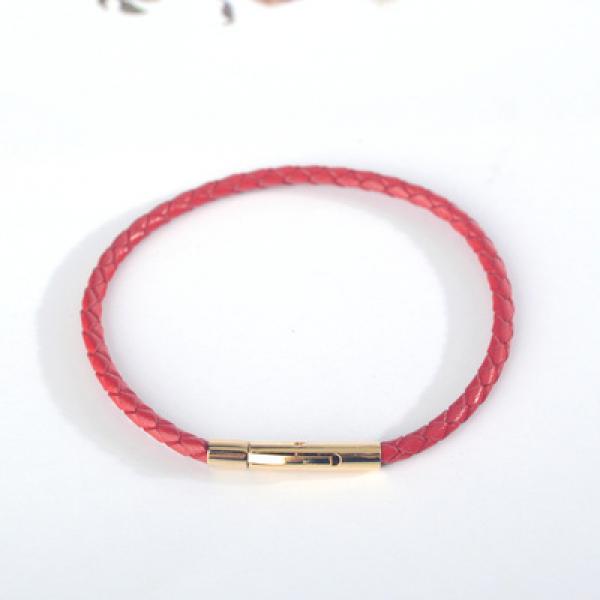 Oar Leather Rope Bracelet 3D Transfer Bead Bracelet Red Rope for Couple