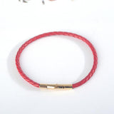 Oar Leather Rope Bracelet 3D Transfer Bead Bracelet Red Rope for Couple