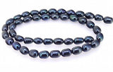 Black Freshwater Cultured Pearl Loose Beads 5-6mm Rice Real Pearl