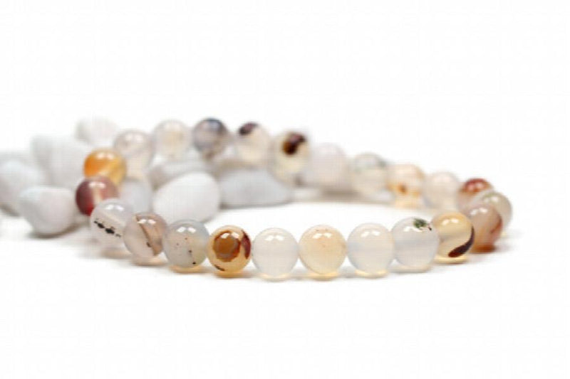 Dendritic Agate 8mm Stone Bracelet Lot of 5