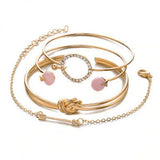 Silver Plated Metal Beaded Chains Bracelet